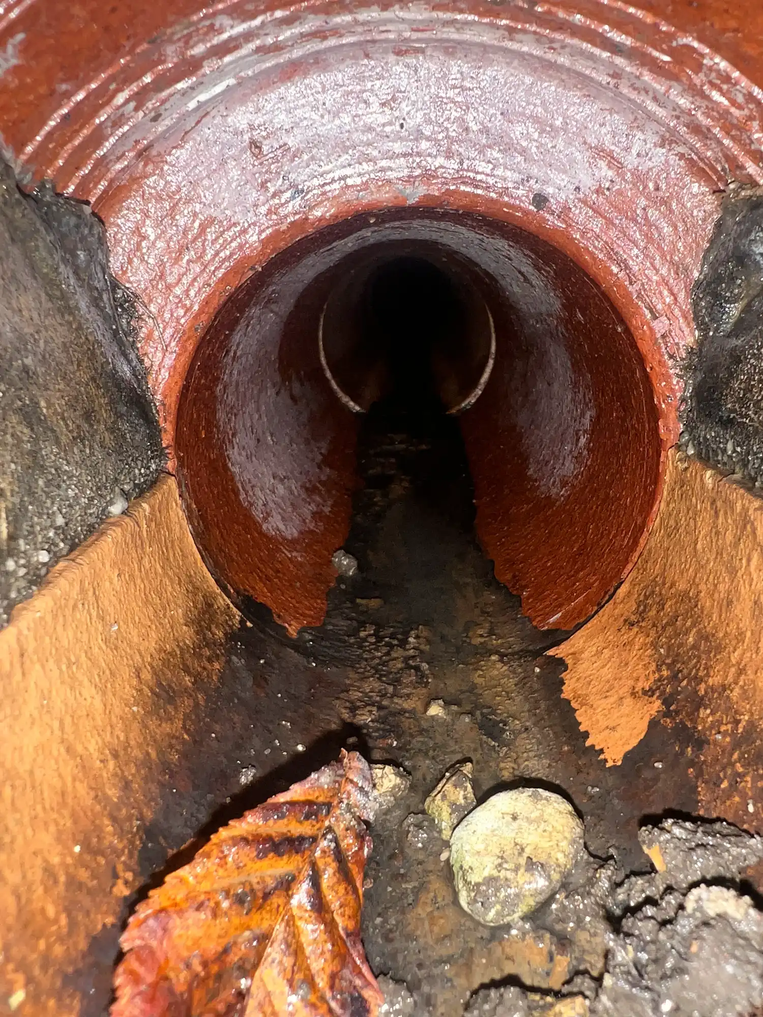 a pipe that has a hole in it